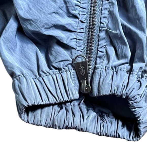 FREE PEOPLE Movement Back To The Future Pants Blue High Rise Ankle Zip Ruched Sm - Picture 7 of 12